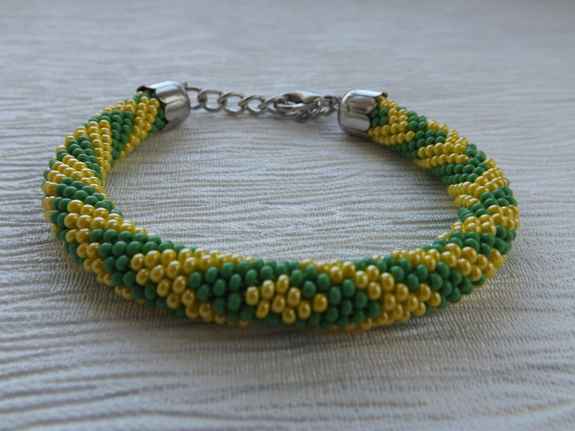 Pulsera verde pulsera amarilla pulsera amuleto santeria Etsy