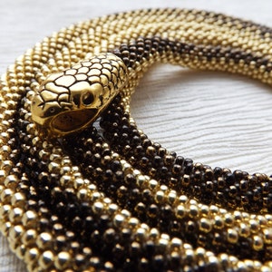 Gold Snake Necklace Snake Jewelry For Women Birthday Gift Celtic Necklace Witch Jewelry Animal Necklace Long Beaded Necklace Ouroboros Snake imagem 7