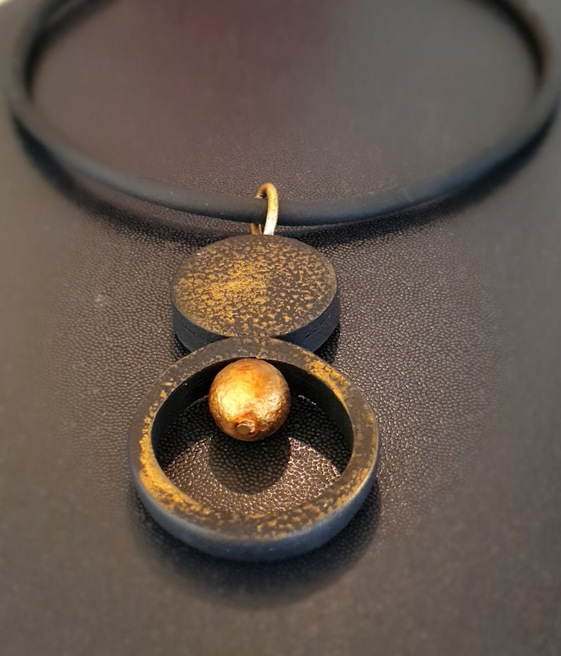 Women Gold Artistic Contemporary Statement Necklace