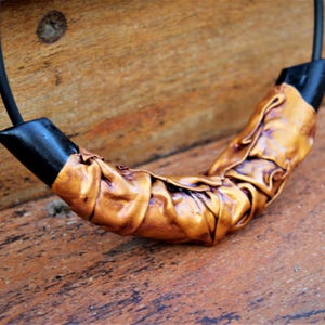 Statement polymer clay jewelry, Modern necklace, Contemporary necklace, Bib chunky necklace, Gold polymer clay necklace
