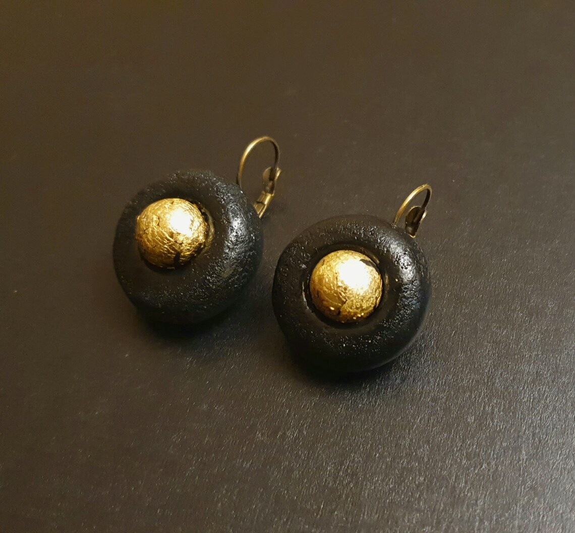 Modern Minimalist Black Necklace, Statement Necklace for Black Dress