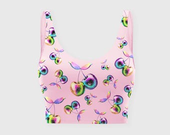 Cherry Iridescent Pink Sports Bra / Crop Top