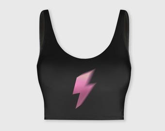 Pink Lightning Bolt Sports Bra / Crop Top