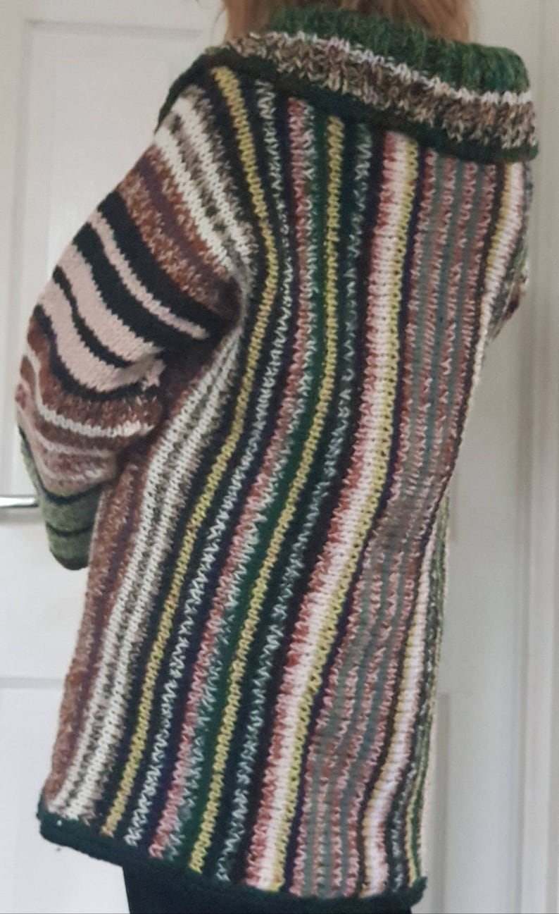 Lovely Multicolour Long Hand Knitted Cardigan SM
