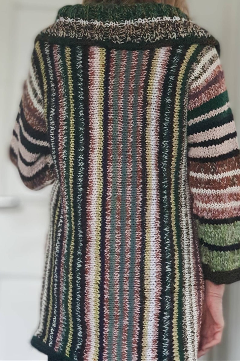 Lovely Multicolour Long Hand Knitted Cardigan SM