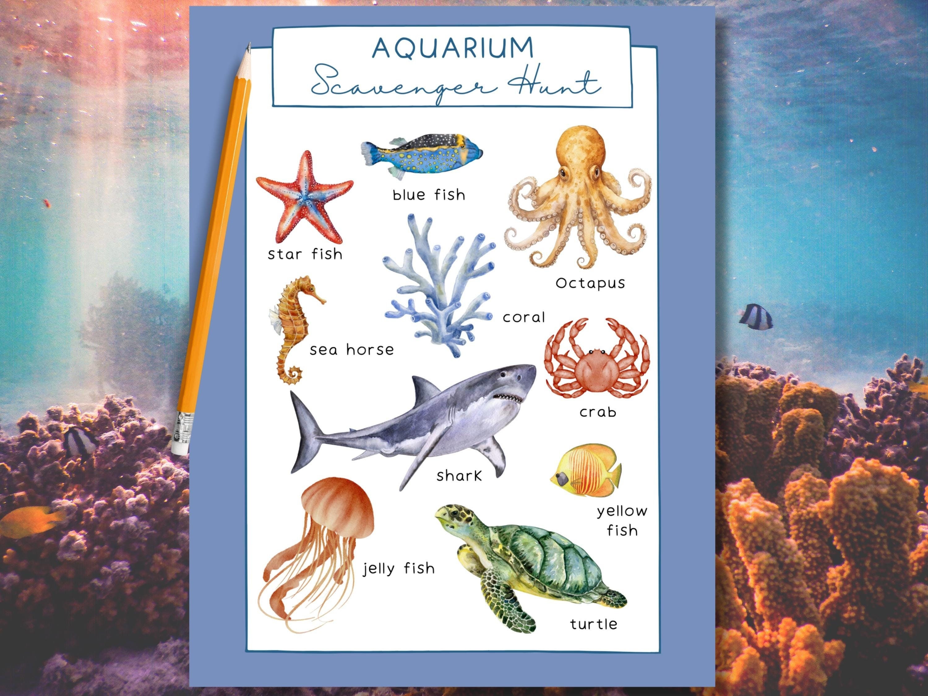 Aquarium Scavenger Hunt, Scavenger Hunt for Kids, Field Trip Activity ...