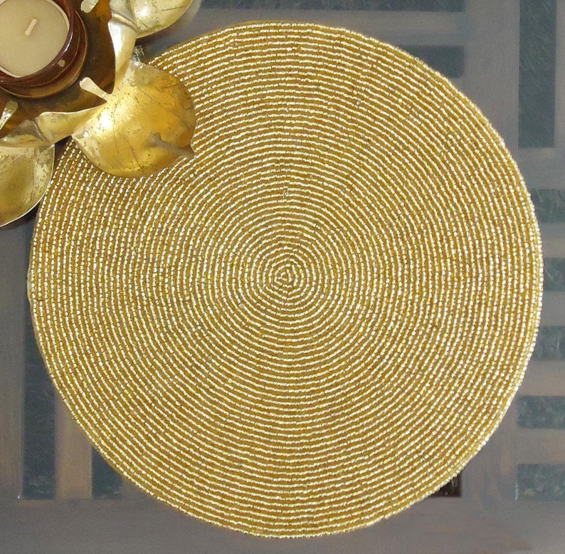 Beaded Placemat 10 Round Centre Piece Beaded Mats Etsy Australia