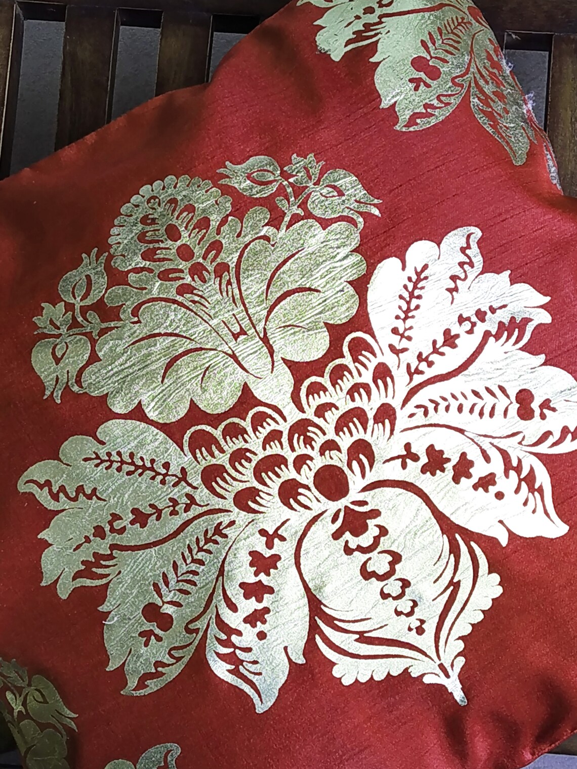 Red and Gold Printed Pillow cover Throw pillow cover Cushion Etsy