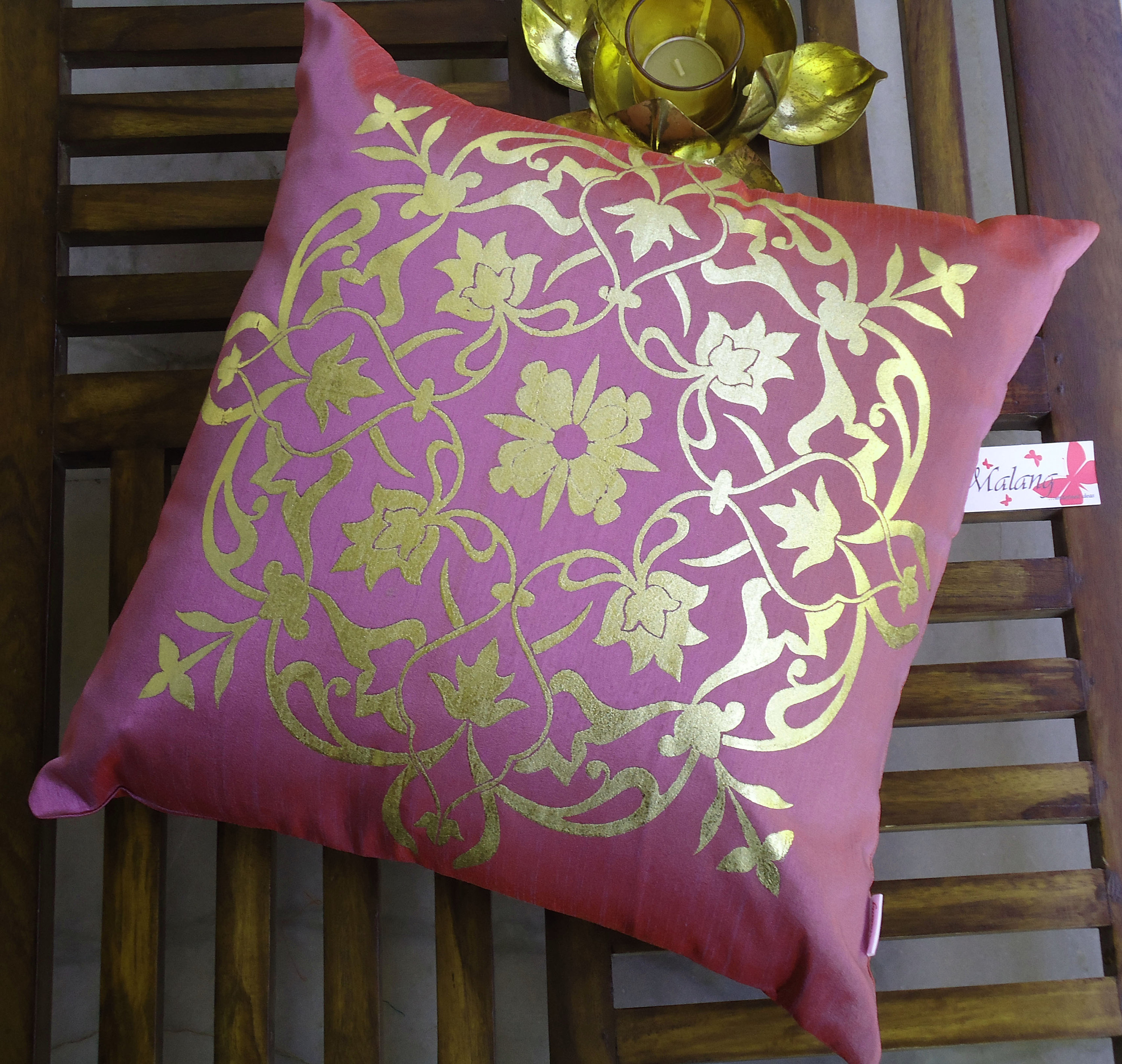 Lavender and Gold Printed Pillow cover Throw pillow cover Etsy
