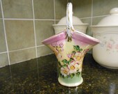 Fenton, Limoges China Basket Vase