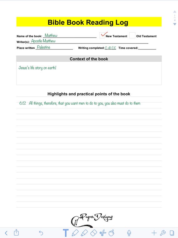 Bible Reading Time Chart