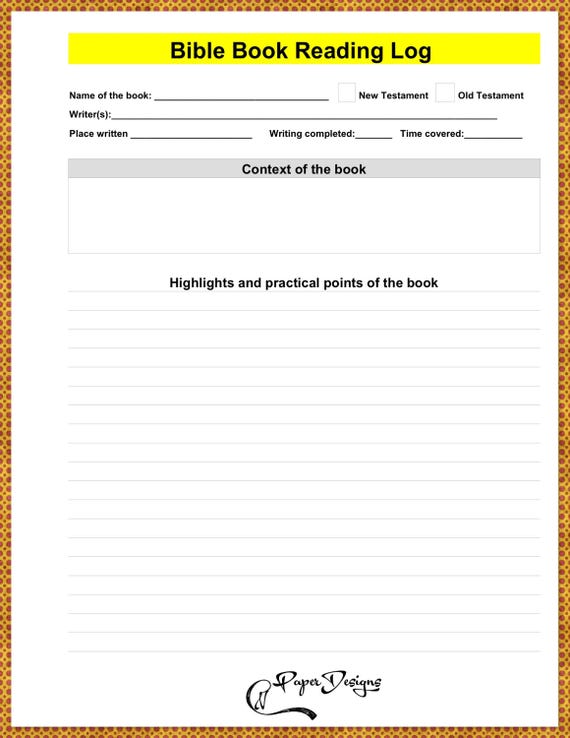 Bible Reading Time Chart