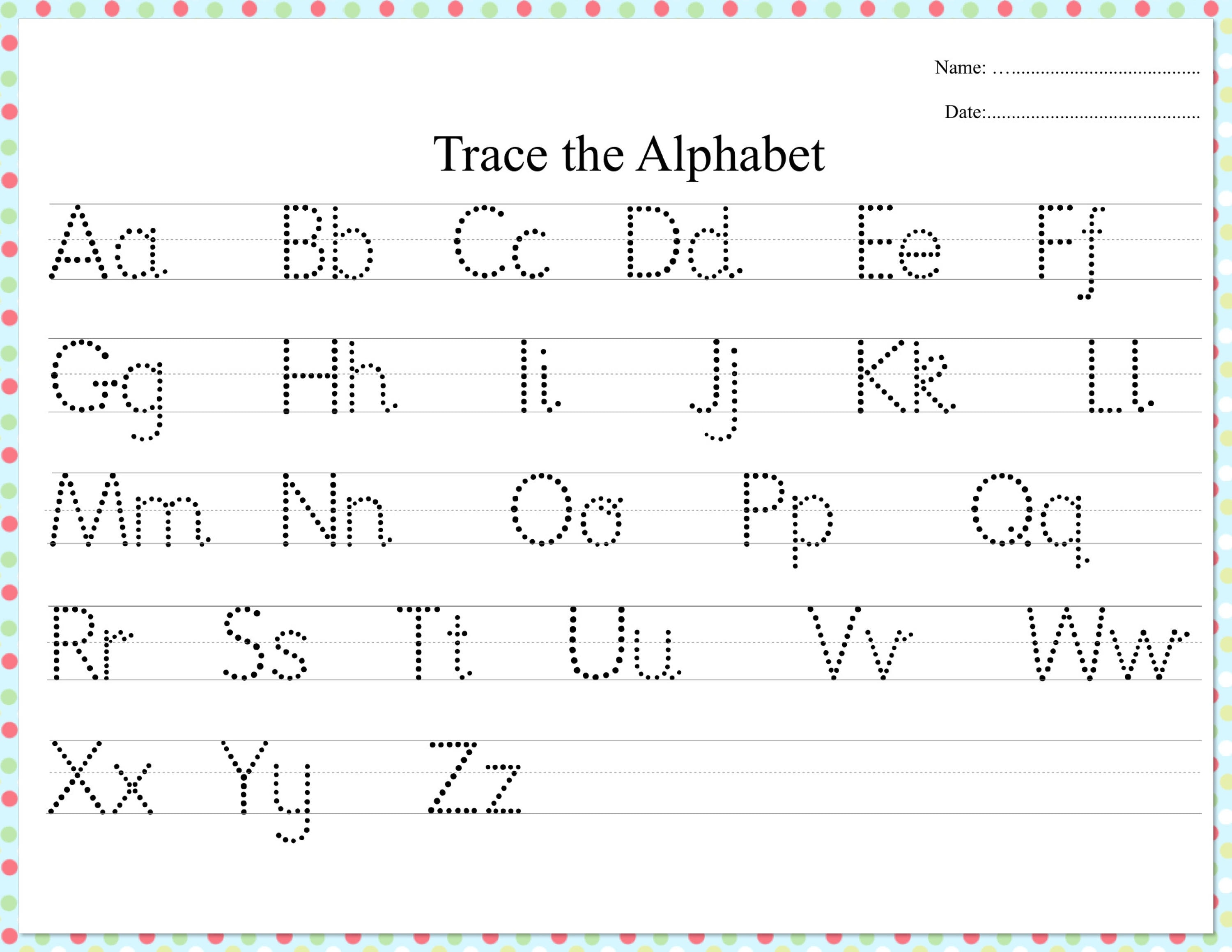 Alphabet And Number Tracing Worksheets - Worksheet24