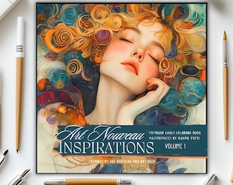 Klimt Inspired Art Nouveau Adult Fine Art Coloring Book | Inspired Delicate Patterns, Muses, and Art of Gustov Klimt | Print Coloring Book