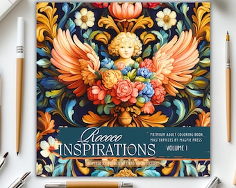 Rococo Designs Adult Fine Art Coloring Book: 30 Ornate Designs for Adults to Color | Printed Coloring Book Edition