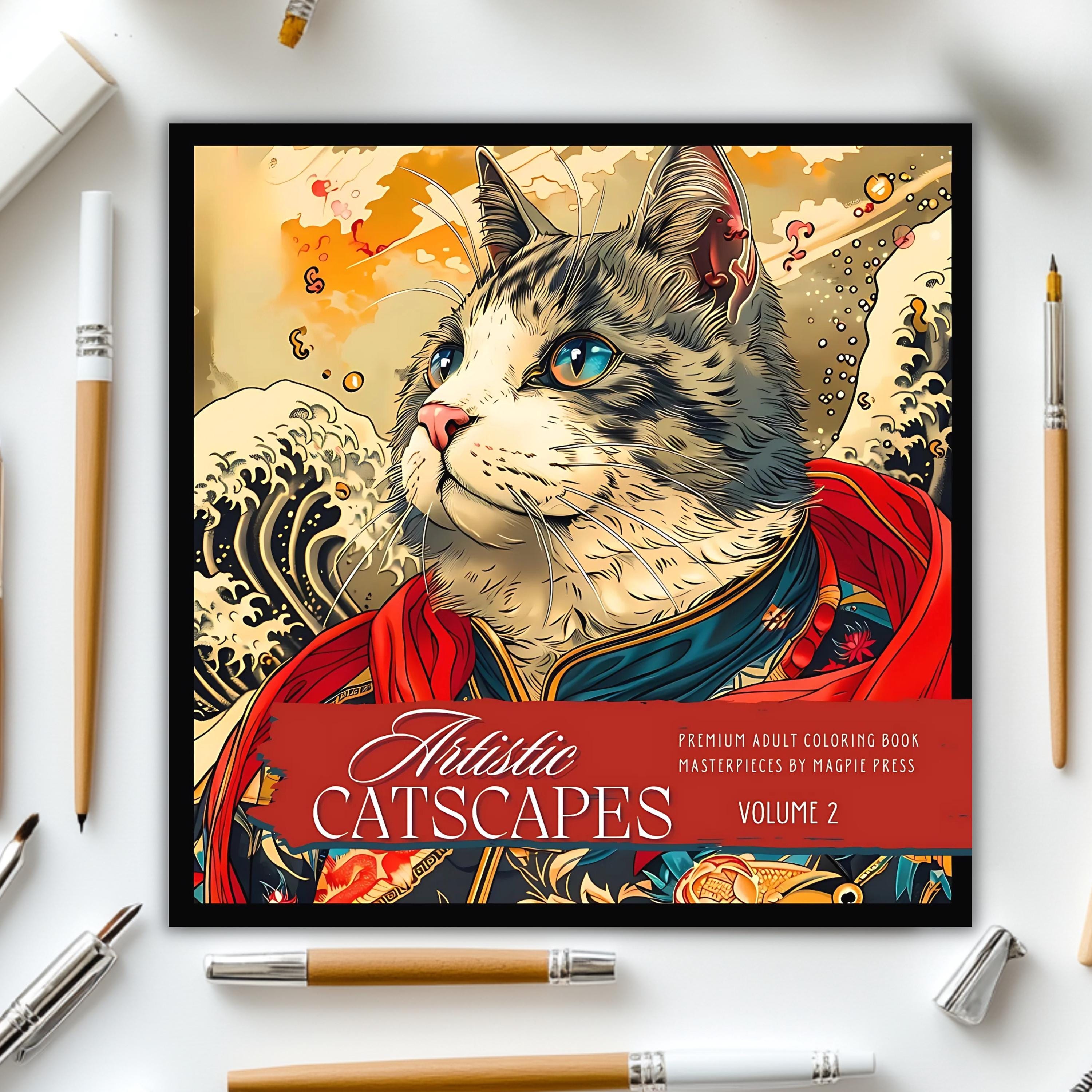 Artistic Catscapes Volume 2: Premium Adult Coloring Book of Fine Art Cat Designs
