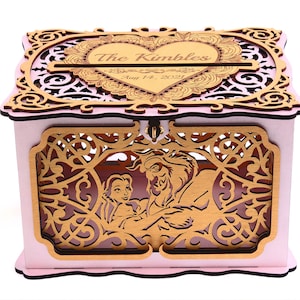 Beauty Beast Card Box For Wedding Envelopes Wedding Card Holder, Money Gift Wedding Post Wishes Well