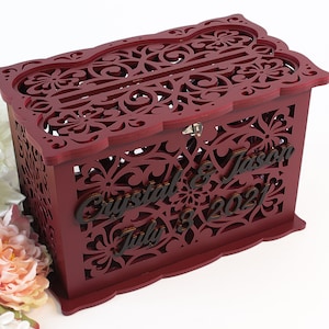 Card Box for Wedding Envelopes, Wedding Well Wishes Bank Monetary Gift, Post Wedding Card Holder