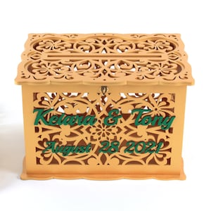 Card Box For Wedding Well Wishes With Lock, Quinceanera Card Holder, Sweet Sixteen Party Money Envelopes Holder, Wedding Post Box