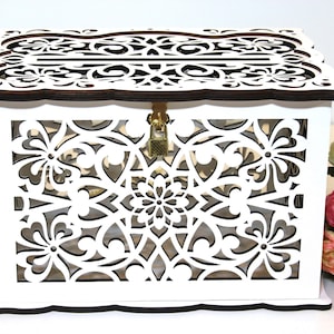 Large WEDDING CARD BOX With Slot Personalized Wedding Money Envelopes Box Wedding Card Holder With Lock, Wedding Post Box, Wishing Well Box
