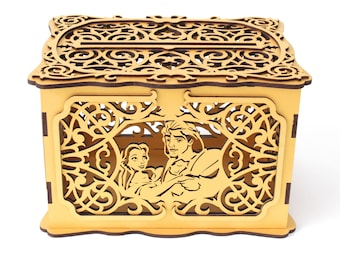 Princess & Prince Wedding Card Box, Wishes Well, Charming, the Beast Wedding Card Holder