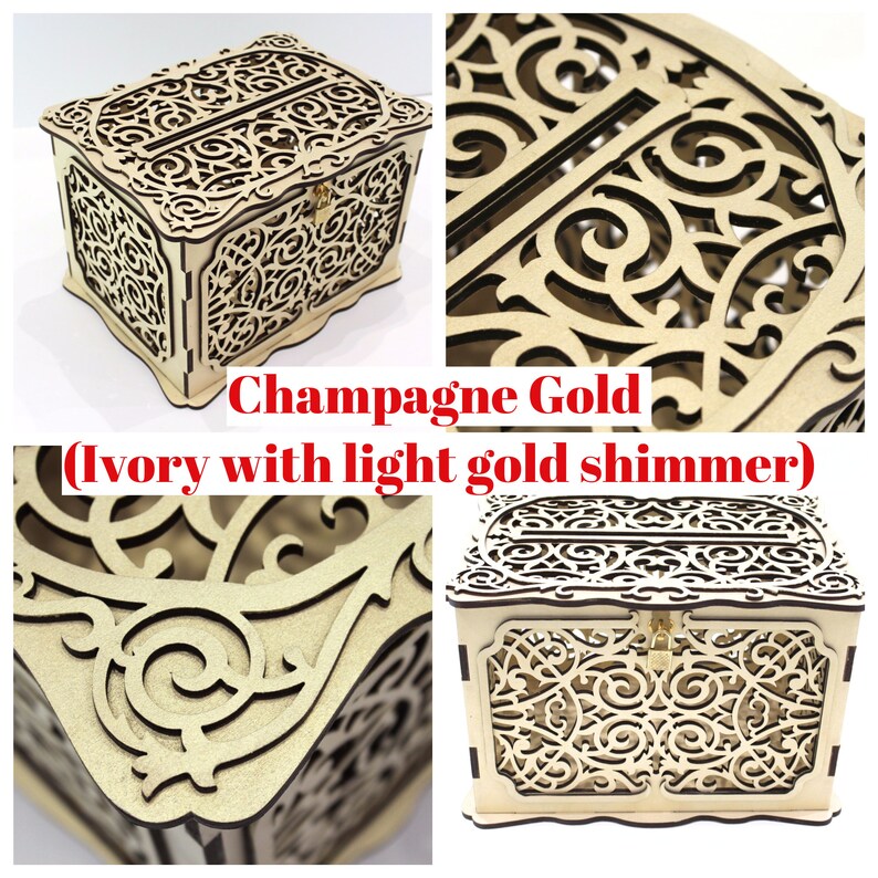 Wedding Wishing Well Box Personalized Card Box With Lock and Etsy