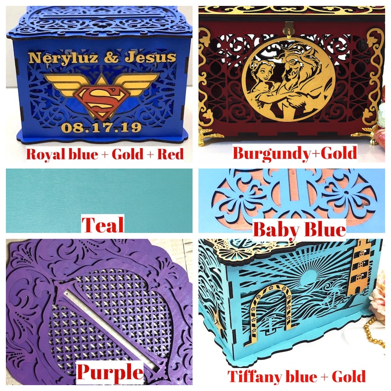 Wedding Wishing Well Box Personalized Card Box With Lock and Etsy