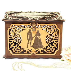 Nightwing Superhero and Princess Sleeping Beauty  Wedding Card Box With Slot, Wedding Card Holder Wedding Urn for Envelopes
