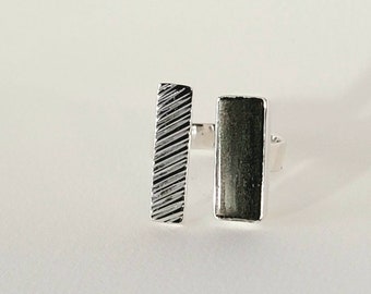 Adjustable Sterling Silver Ring with Turquoise