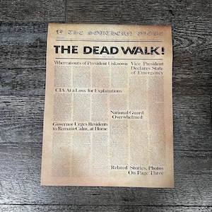 Day of the Dead “The Dead Walk” Newspaper Mini Replica 8.5”x11”