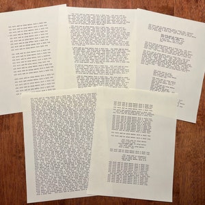 The Shining “All Work and No Play” Replica Typewriter Pages