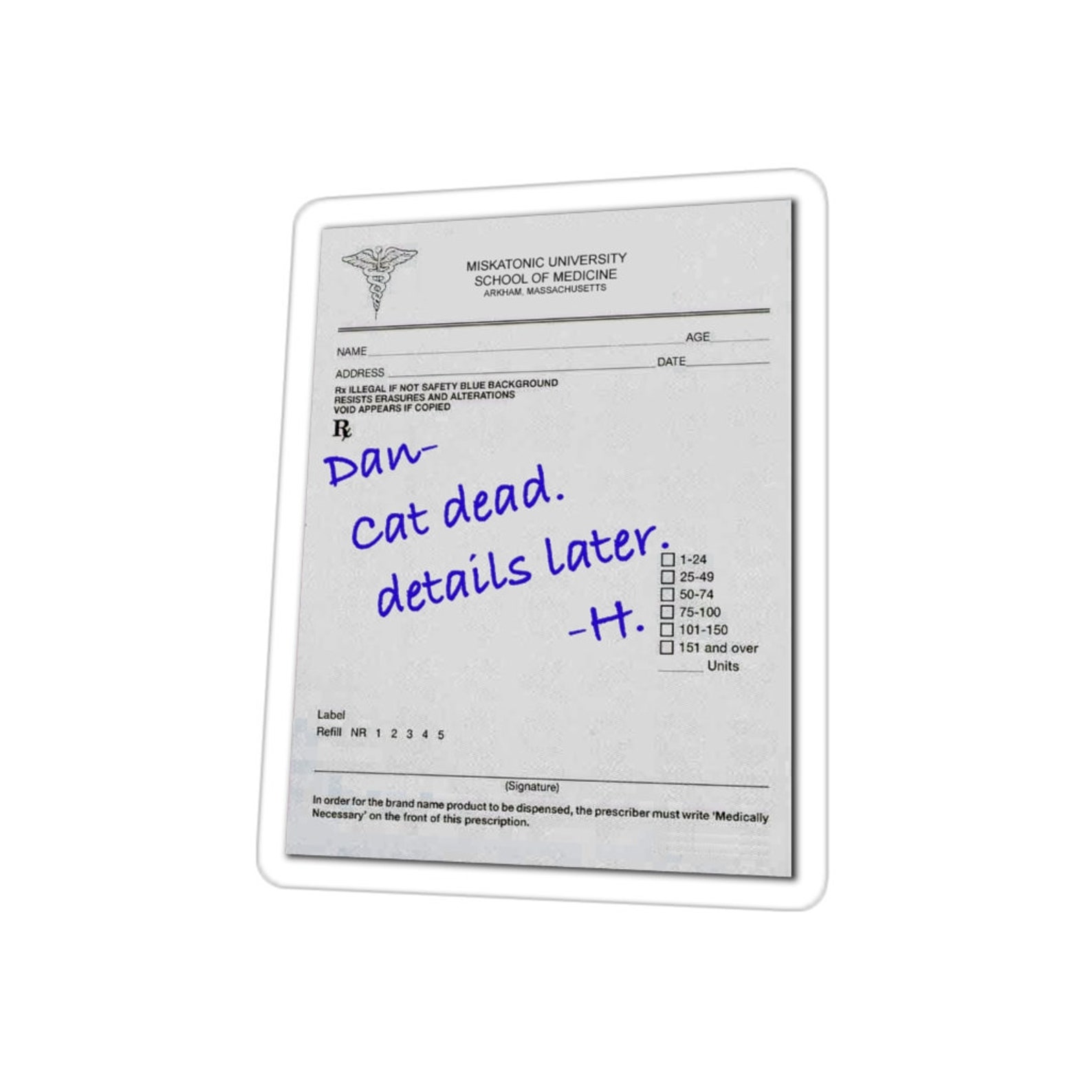 ReAnimator Cat Dead. Details Later. Sticker Etsy