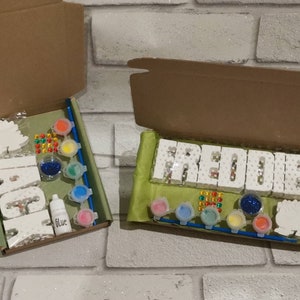 personalized children's name craft kit. paint your own name. boys crafts. diy craft box. birthday gift. letterbox gift.