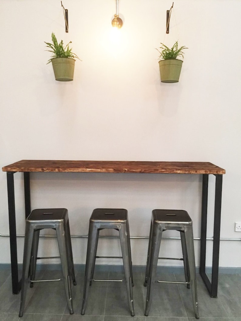 Reclaimed wood breakfast bar table 