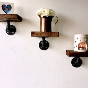3 Industrial chic reclaimed wood shelves