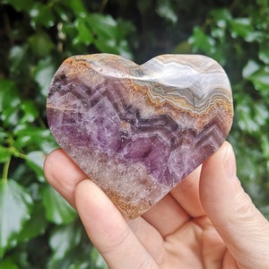 Amethyst Crazy Lace Agate Heart Carving  - Rare Amethyst With CL Agate Heart  - Crazy Lace Agate with Amethyst Heart 149g - Amazing Pattern