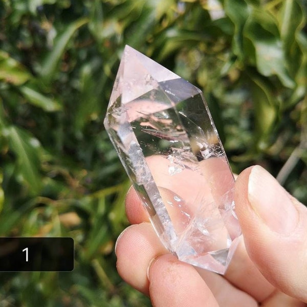 Double Terminated Clear Quartz Points with Rainbows - Clear Quartz DT Point - Clear Quartz Wand - High Quality Healing Quartz Tool