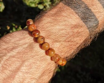 Gold Pietersite Bead Bracelet - Golden Pietersite 9mm Bracelet - The Tempest Stone Bracelet - Stone Of Truth - Peter Stone Bracelet -For him