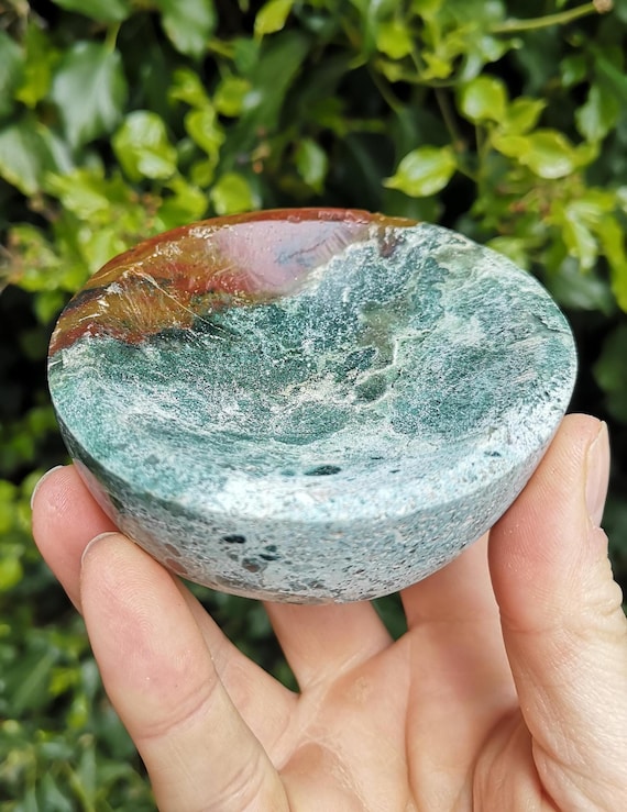 Ocean Jasper Bowl Crystal Hand Carved Bowl Multi Colour Jasper