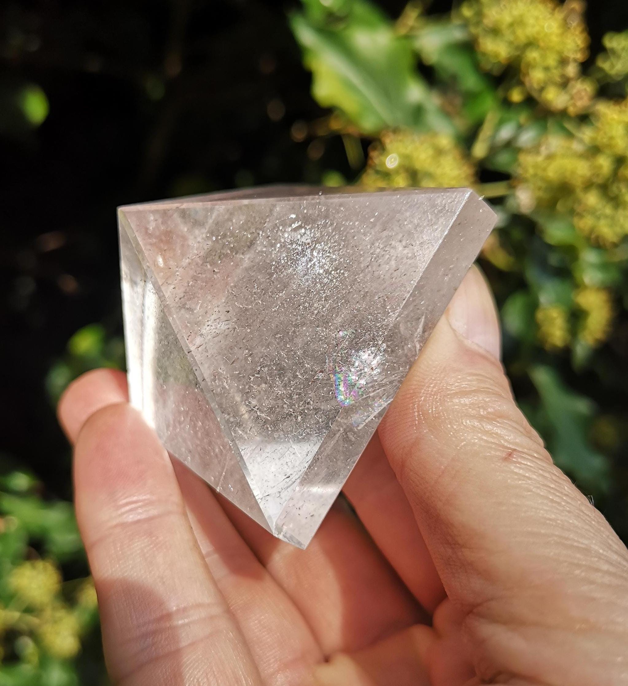 Pyramidal Quartz Brazilian Clear Quartz Crystal Pyramid 107g - 49mm Clear Quartz Gem ...
