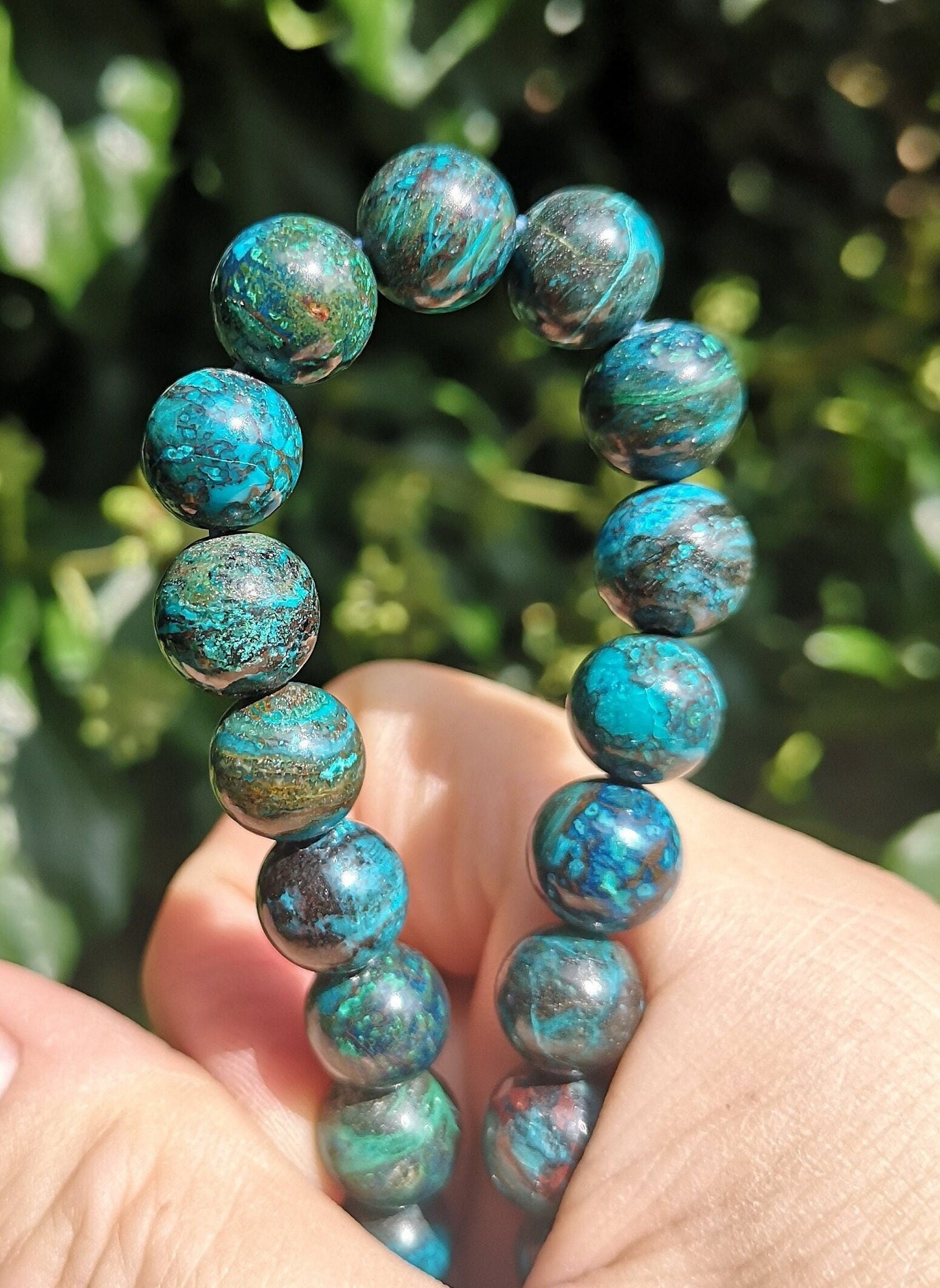 CHRYSOCOLLA BEADS BRACELET(FREE SIZE Blue): S'YTE｜THE SHOP