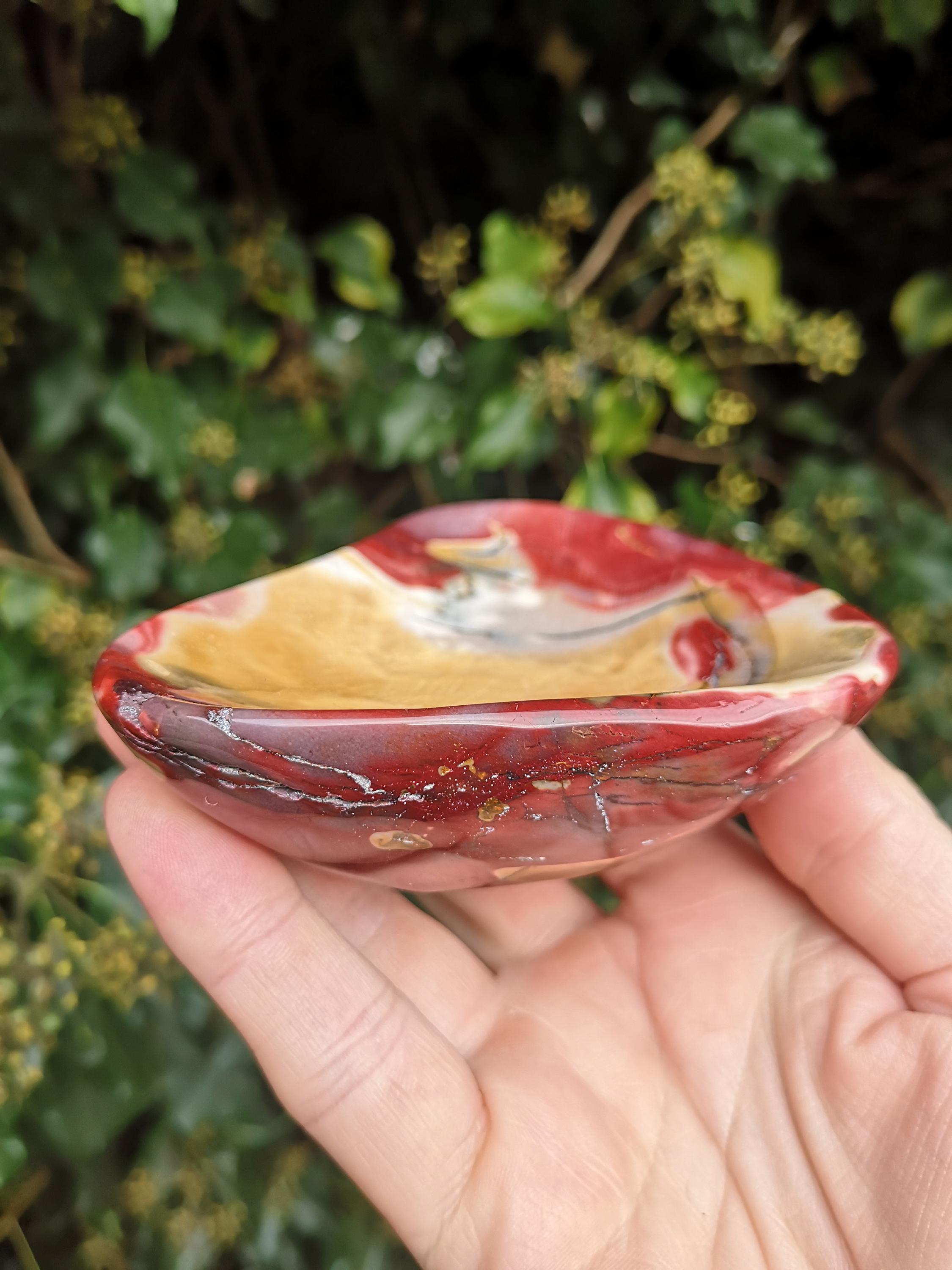 Mookaite Jasper Crystal Bowl 309g - Red Jasper With Mustard Yellow