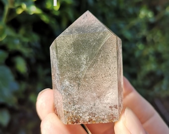 Lodolite Tower - Garden Quartz Point - Scenic Quartz Point - Shamanic Dream Stones - Lodolite Point - Garden Quartz Tower - Green Chlorite