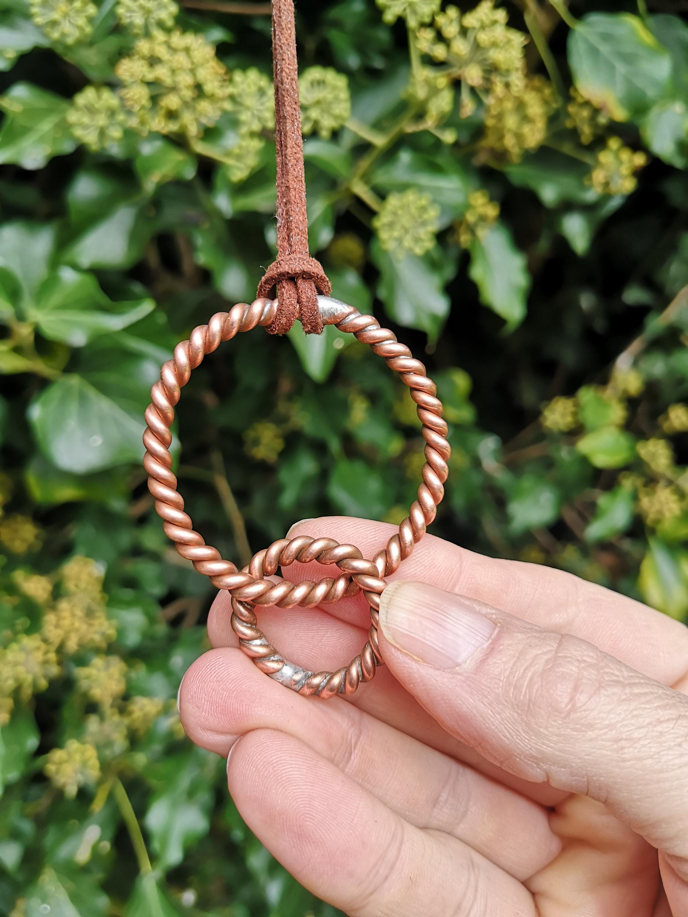 144 Mhz Sacred Cubit Tensor Ring Necklace -hand Made Pure Copper 1