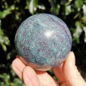 Ruby Kyanite Sphere 526g - High Quality Large Ruby in Kyanite Ball 66mm Diameter - Sparkly Kyanite and Ruby Sphere from India