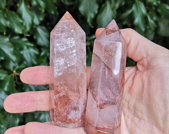 Fire Quartz Tower - Hematoid Quartz Tower - Speculative Ferruginous With Hematite Points - Grounding Quartz Points - Fire Quartz Points