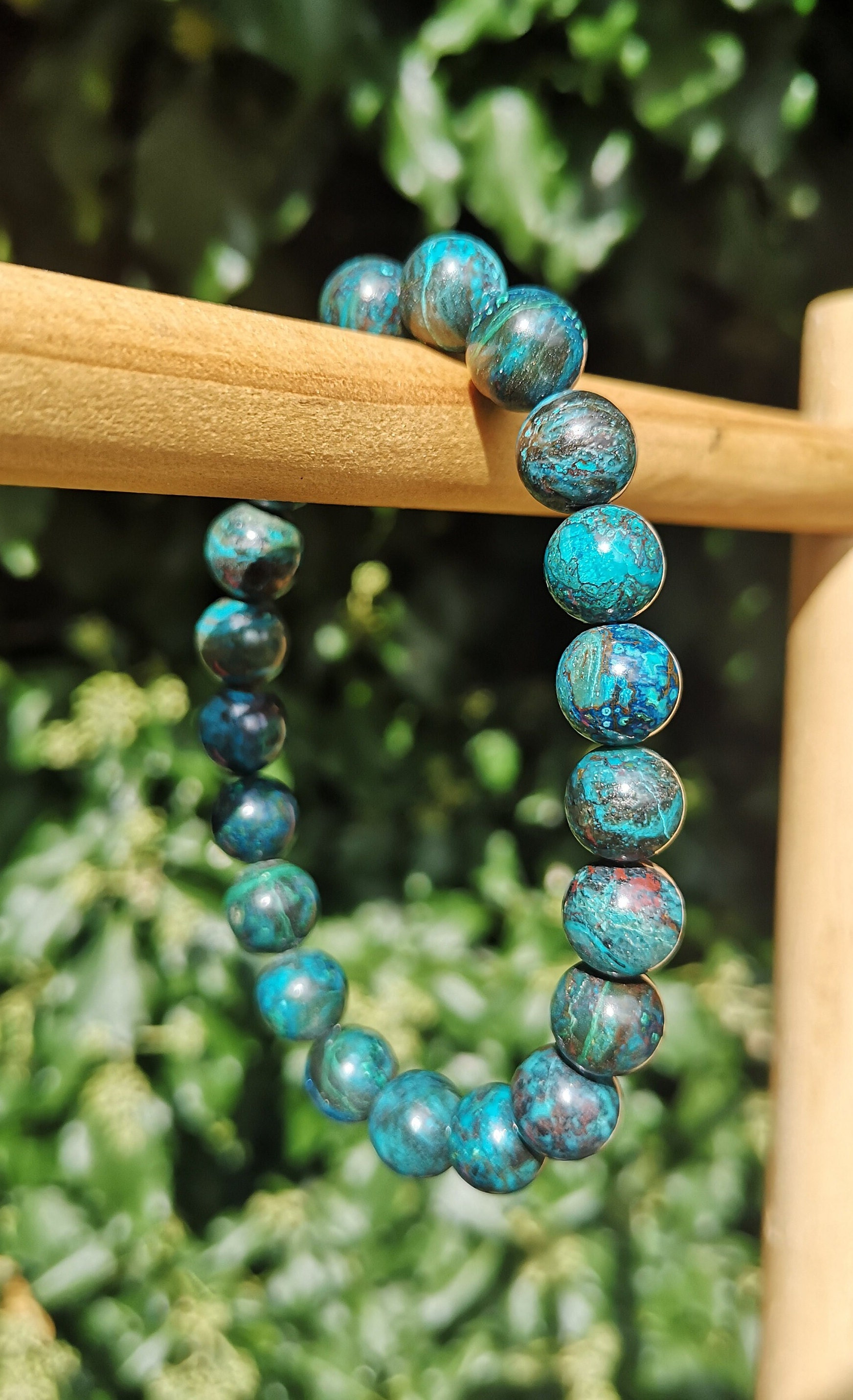 Chrysocolla Bracelet - Chrysocolla Crystal 10mm Bead