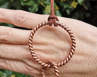 144 Mhz Sacred Cubit Tensor Ring Necklace -hand Made Pure Copper 1