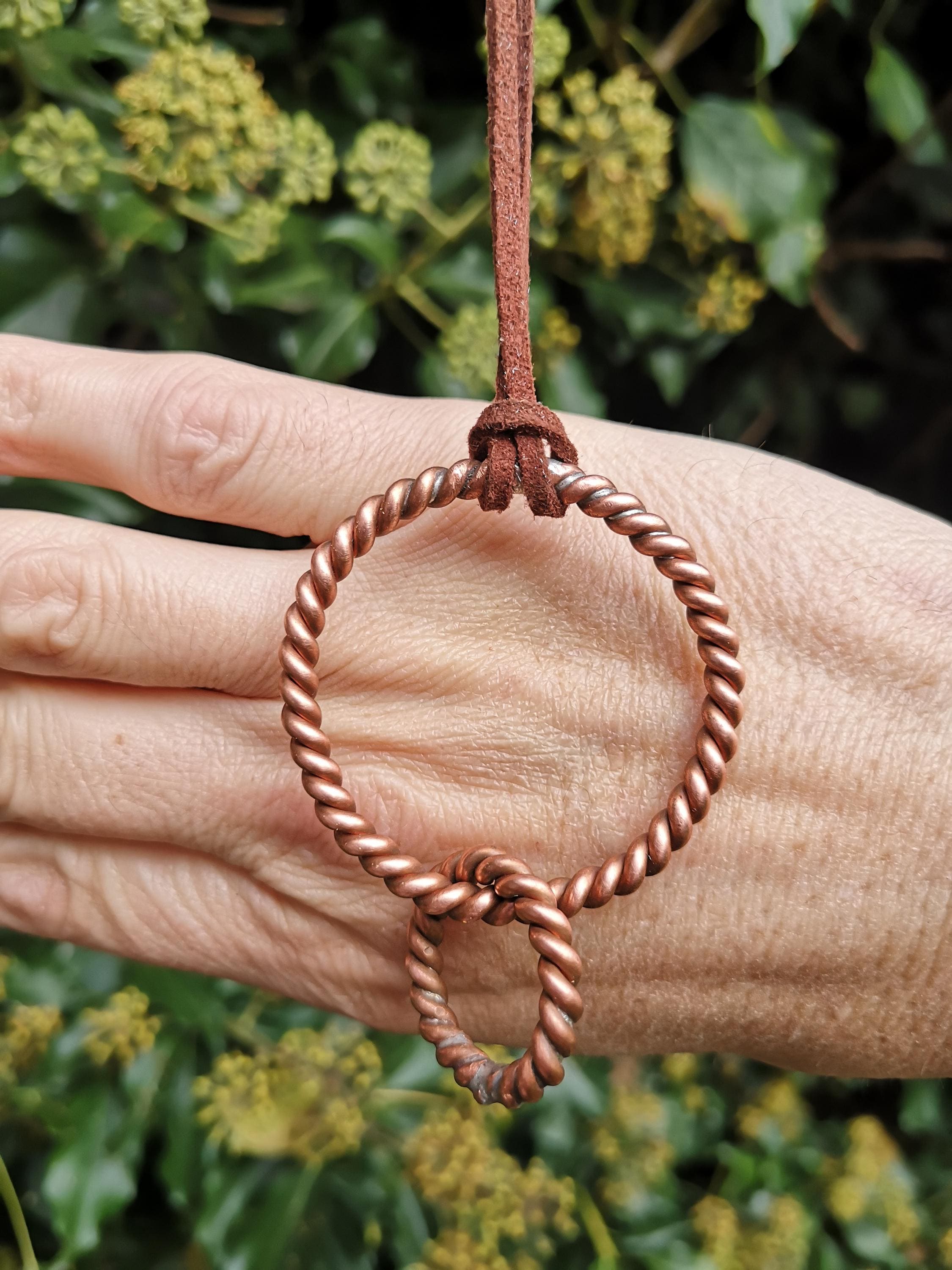 144 Mhz Sacred Cubit Tensor Ring Necklace -hand Made Pure Copper 1