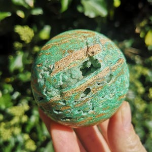 Green Smithsonite Sphere 61mm- Rare Green Smithsonite Crystal Ball 265g - Green Smithsonite Sphere - Genuine Natural Indonesian Smithsonite